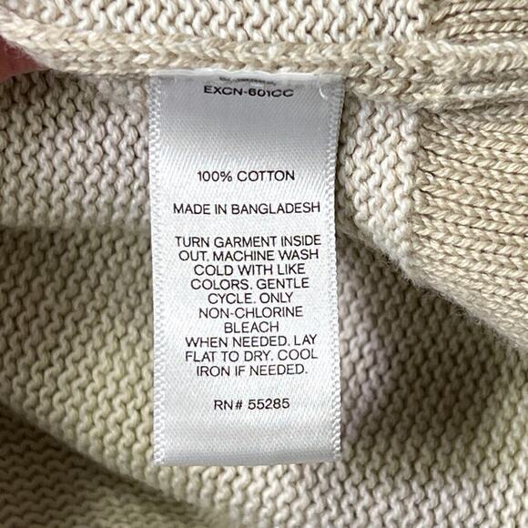 Express Mens Popover Shawl Collar Sweater sz L Twee Preppy Long Sleeve Tan Beige - Picture 6 of 8